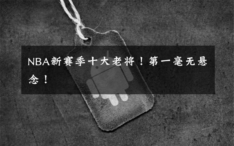 NBA新赛季十大老将！第一毫无悬念！