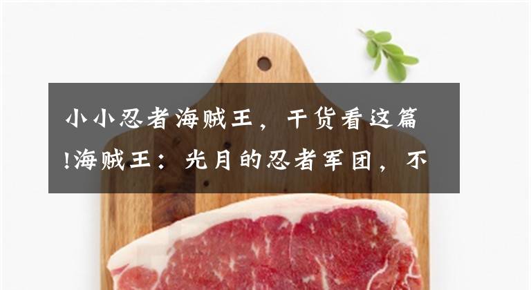 小小忍者海贼王，干货看这篇!海贼王：光月的忍者军团，不如一个弱女子有情义，小忍的忍者之路