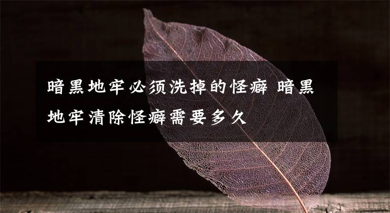 暗黑地牢必须洗掉的怪癖 暗黑地牢清除怪癖需要多久