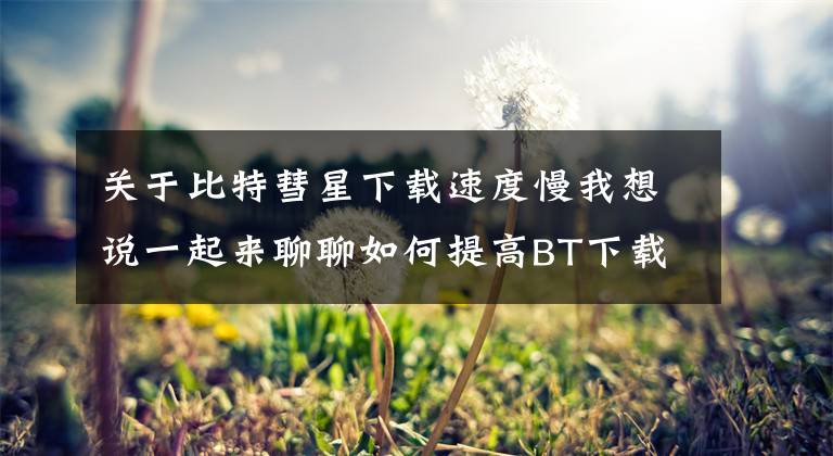 关于比特彗星下载速度慢我想说一起来聊聊如何提高BT下载速度（以迅雷极速版为例）
