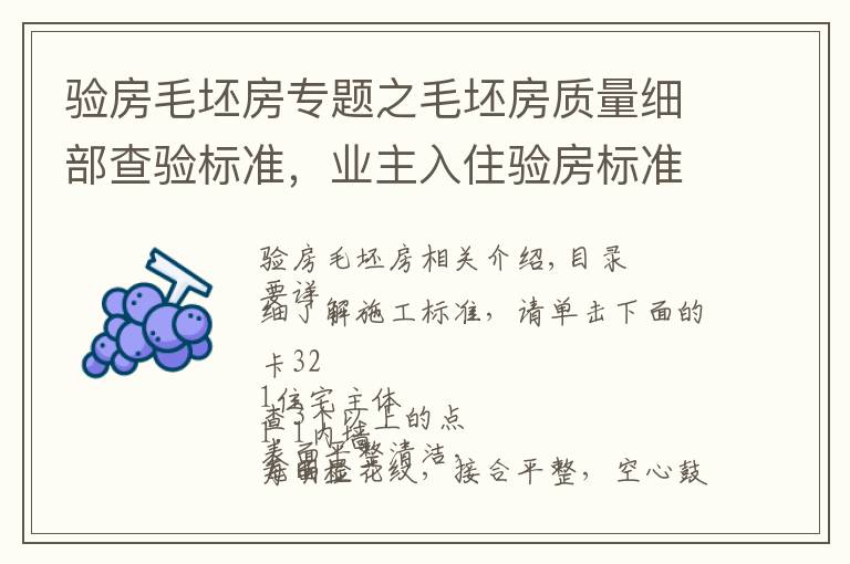 验房毛坯房专题之毛坯房质量细部查验标准,业主入住验房标准(大量图片说明)