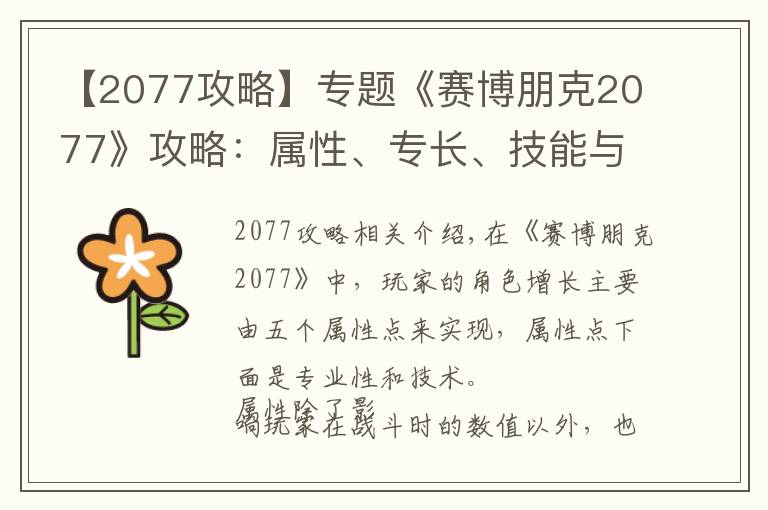 【2077攻略】专题《赛博朋克2077》攻略:属性、专长、技能与角色创建