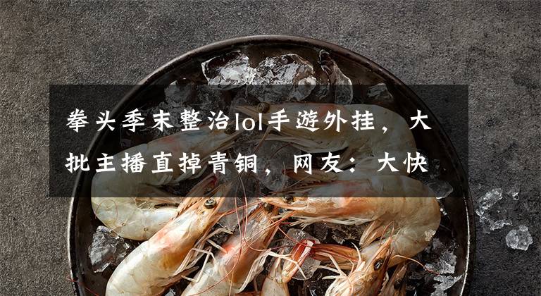 拳头季末整治lol手游外挂,大批主播直掉青铜,网友:大快人心