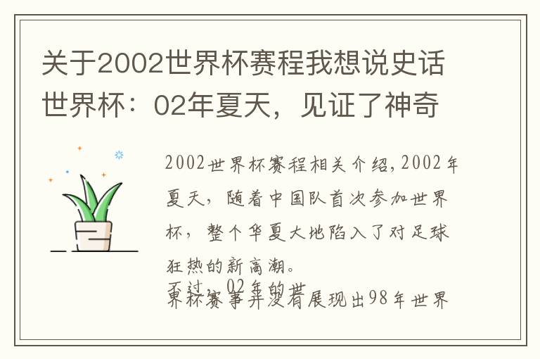 关于2002世界杯赛程我想说史话世界杯：02年夏天，见证了神奇大罗与韩国争议
