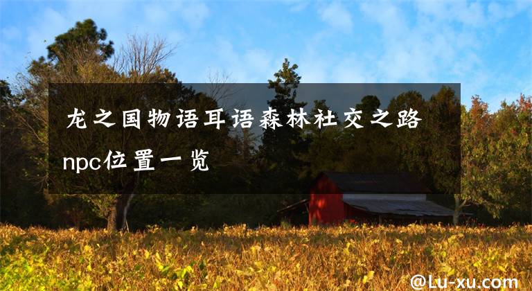 龙之国物语耳语森林社交之路npc位置一览