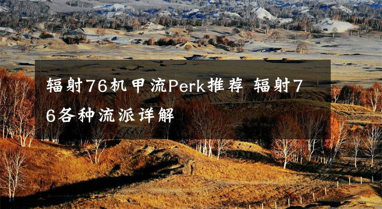 辐射76机甲流Perk推荐 辐射76各种流派详解