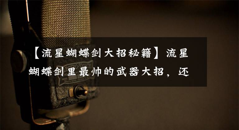【流星蝴蝶剑大招秘籍】流星蝴蝶剑里最帅的武器大招,还记得在网吧的青葱岁月吗?