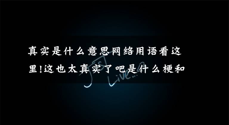 真实是什么意思网络用语看这里!这也太真实了吧是什么梗和意思 出自两个梗结合
