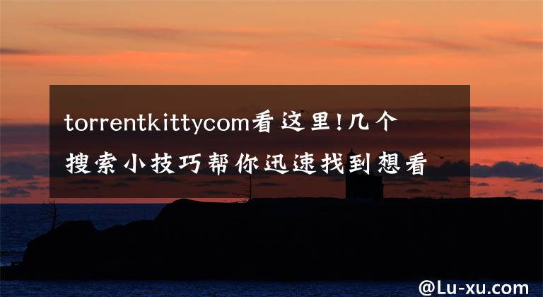 torrentkittycom看这里!几个搜索小技巧帮你迅速找到想看的视频