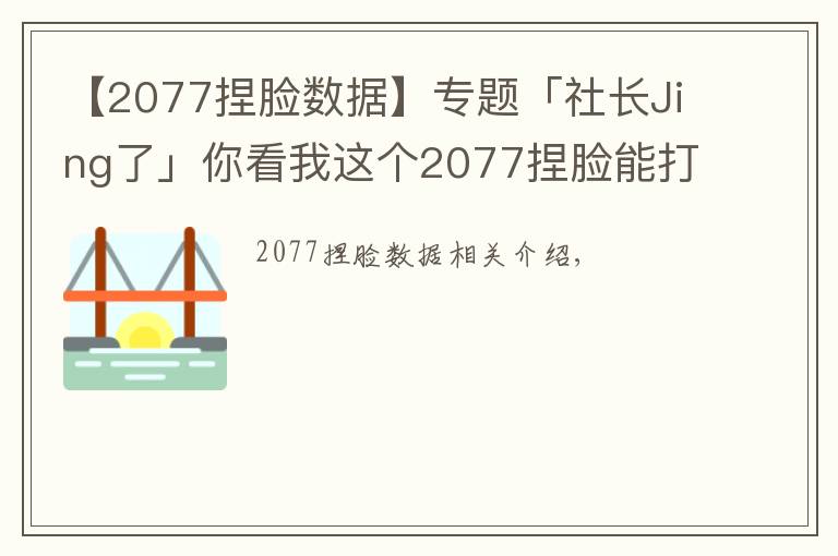 【2077捏脸数据】专题「社长Jing了」你看我这个2077捏脸能打几分
