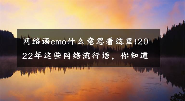 网络语emo什么意思看这里!2022年这些网络流行语,你知道几个?