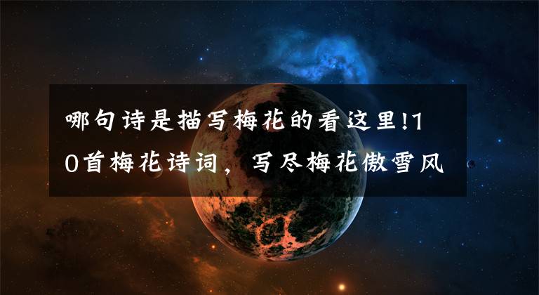 哪句诗是描写梅花的看这里!10首梅花诗词,写尽梅花傲雪风骨