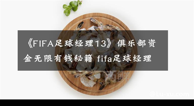 《FIFA足球经理13》俱乐部资金无限有钱秘籍 fifa足球经理13修改金钱