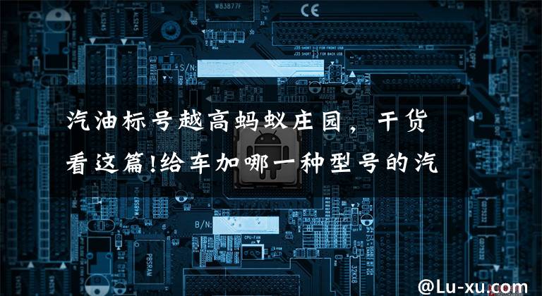 汽油标号越高蚂蚁庄园，干货看这篇!给车加哪一种型号的汽油一般取决于汽车的什么？蚂蚁庄园5.23今日答案