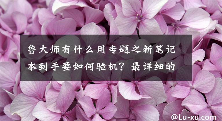 鲁大师有什么用专题之新笔记本到手要如何验机？最详细的验机步骤来了