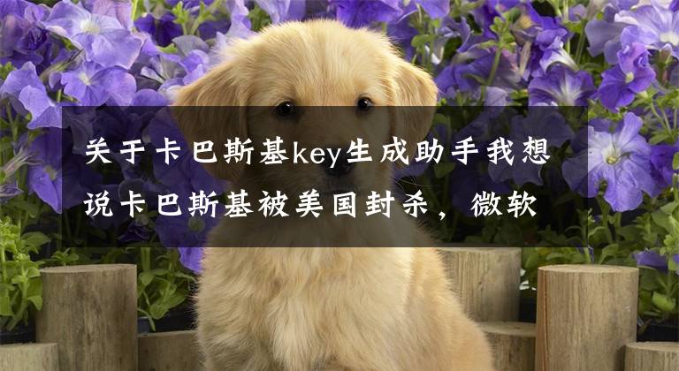 关于卡巴斯基key生成助手我想说卡巴斯基被美国封杀，微软背锅