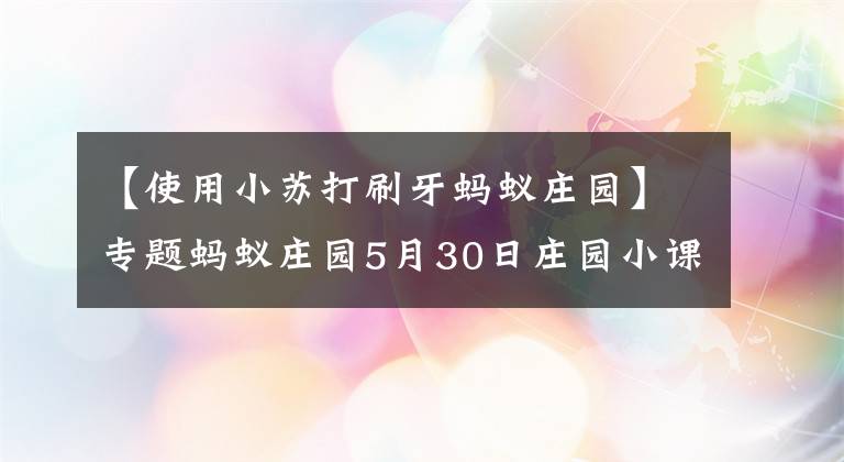 【使用小苏打刷牙蚂蚁庄园】专题蚂蚁庄园5月30日庄园小课堂答案 蚂蚁庄园小课堂5.30最新答案分享