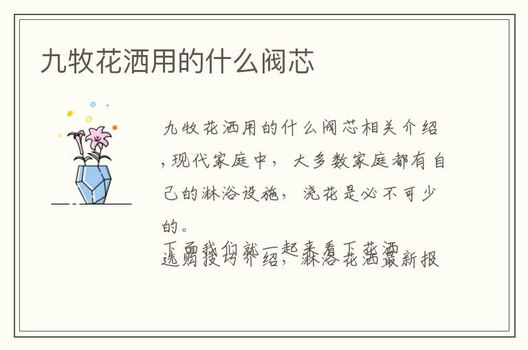 九牧花洒用的什么阀芯