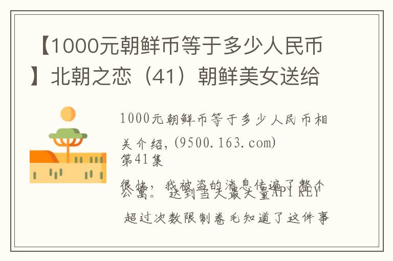 【1000元朝鲜币等于多少人民币】北朝之恋(41)朝鲜美女送给我一千人民币