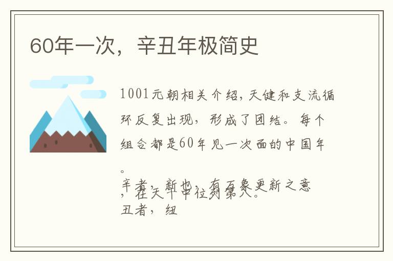 60年一次,辛丑年极简史