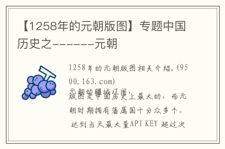 【1258年的元朝版图】专题中国历史之------元朝
