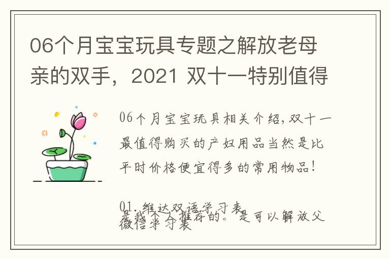 06个月宝宝玩具专题之解放老母亲的双手,2021 双十一特别值得买的母婴好物推荐清单
