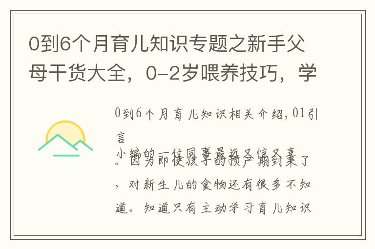 0到6个月育儿知识专题之新手父母干货大全,0-2岁喂养技巧,学会健康护理呵护成长