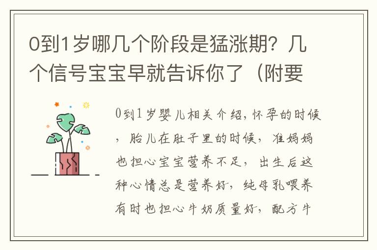 0到1岁哪几个阶段是猛涨期?几个信号宝宝早就告诉你了(附要点)