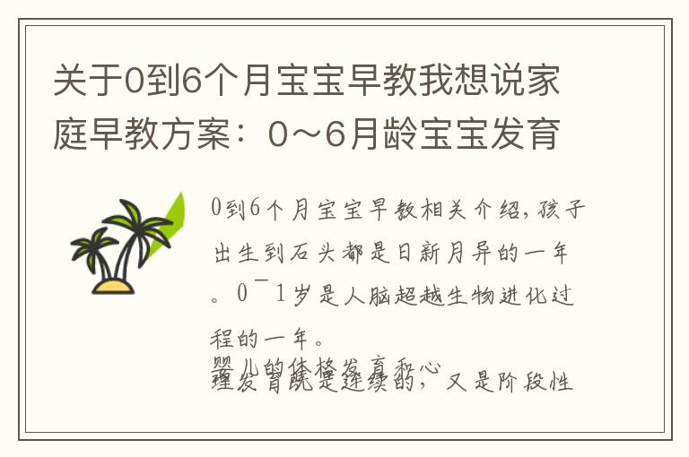 关于0到6个月宝宝早教我想说家庭早教方案:0~6月龄宝宝发育指标及亲子游戏课程!值得收藏