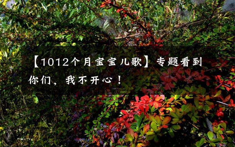 【1012个月宝宝儿歌】专题看到你们,我不开心!