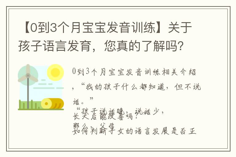 【0到3个月宝宝发音训练】关于孩子语言发育,您真的了解吗?