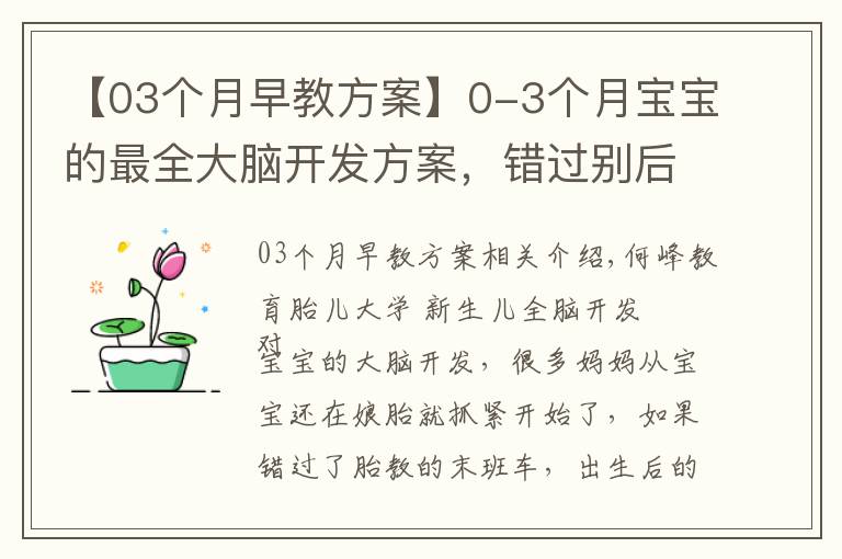【03个月早教方案】0-3个月宝宝的最全大脑开发方案,错过别后悔!