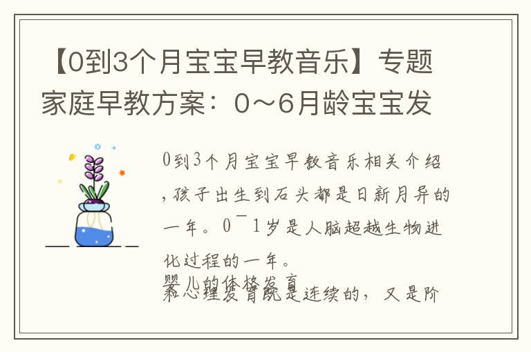 【0到3个月宝宝早教音乐】专题家庭早教方案:0~6月龄宝宝发育指标及亲子游戏课程!值得收藏