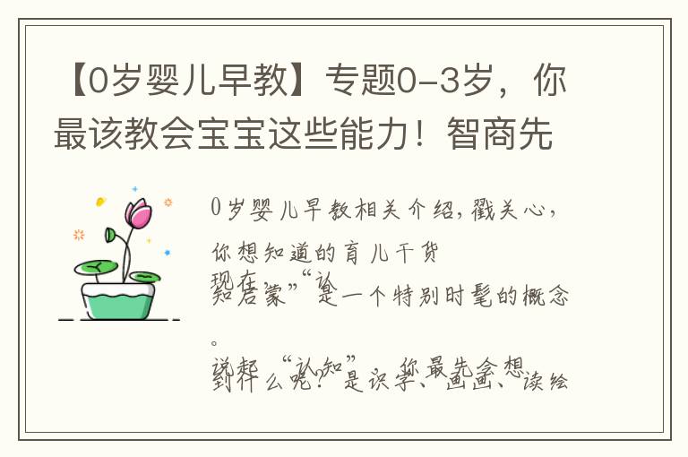 【0岁婴儿早教】专题0-3岁,你最该教会宝宝这些能力!智商先天决定但能提高认知力