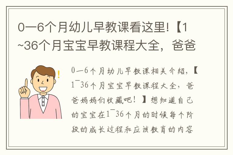 0一6个月幼儿早教课看这里!【1~36个月宝宝早教课程大全,爸爸妈妈们收藏吧!】想知道自