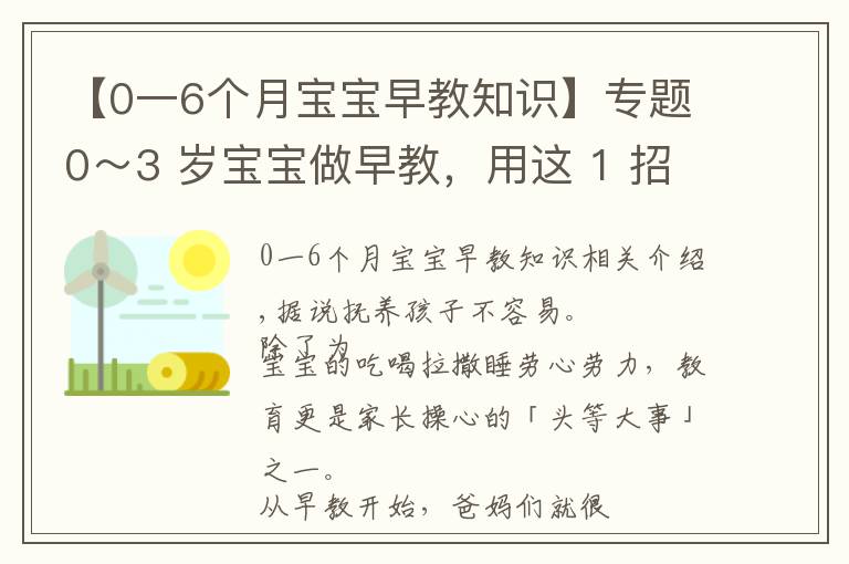 【0一6个月宝宝早教知识】专题0~3 岁宝宝做早教,用这 1 招就够了