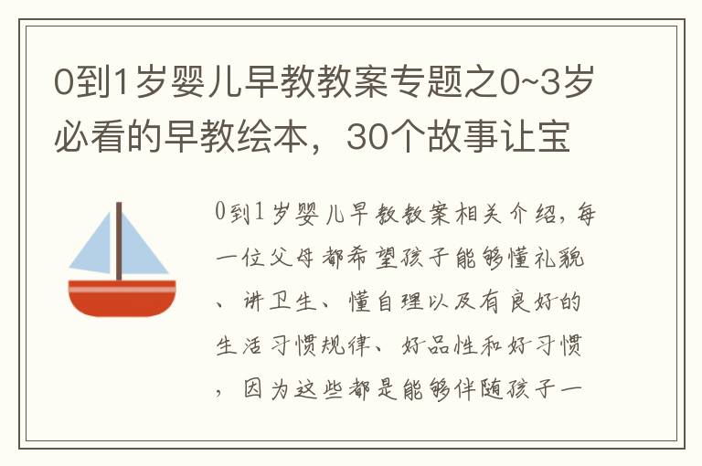 0到1岁婴儿早教教案专题之0~3岁必看的早教绘本,30个故事让宝宝养成好品性、好习惯