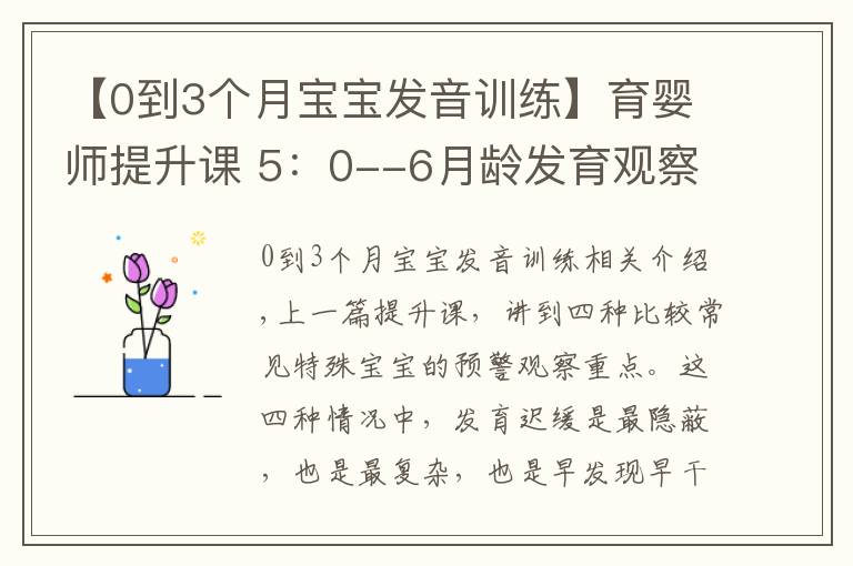 【0到3个月宝宝发音训练】育婴师提升课 5:0--6月龄发育观察要点及延伸(2)