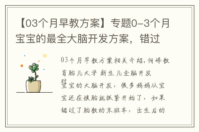【03个月早教方案】专题0-3个月宝宝的最全大脑开发方案,错过别后悔!