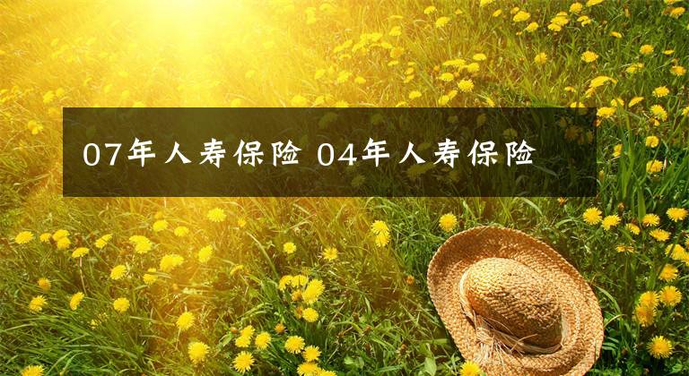 07年人寿保险 04年人寿保险