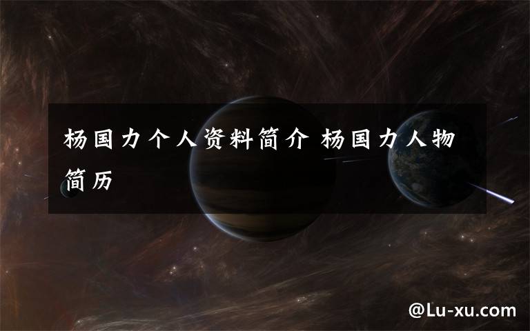 杨国力个人资料简介 杨国力人物简历