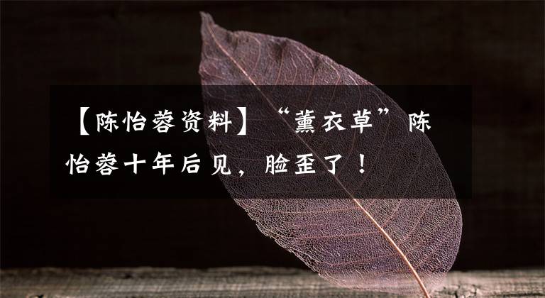 【陈怡蓉资料】“薰衣草”陈怡蓉十年后见，脸歪了！