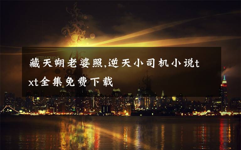 藏天朔老婆照,逆天小司机小说txt全集免费下载