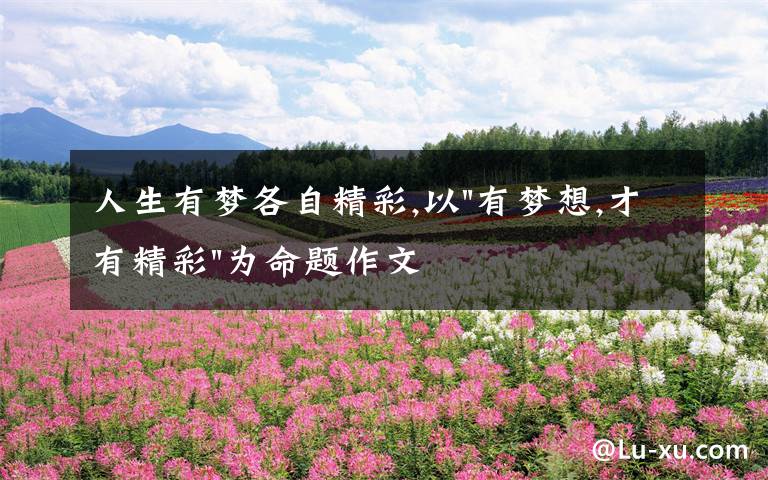 人生有梦各自精彩,以