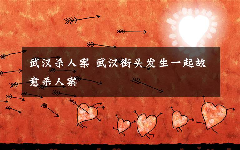 武汉杀人案 武汉街头发生一起故意杀人案