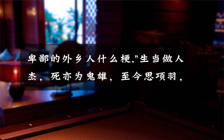 卑鄙的外乡人什么梗,