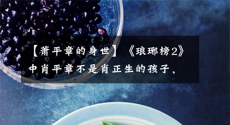 【萧平章的身世】《琅琊榜2》中肖平章不是肖正生的孩子,他的亲生父亲是谁?