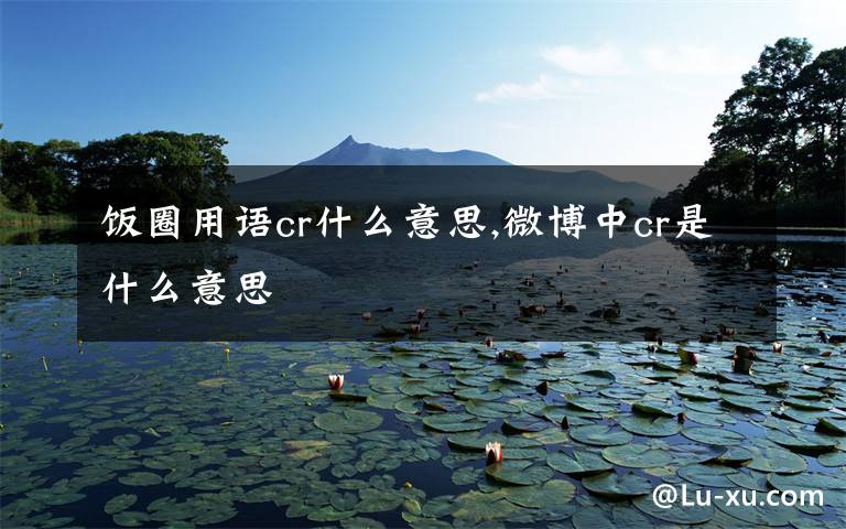 饭圈用语cr什么意思,微博中cr是什么意思