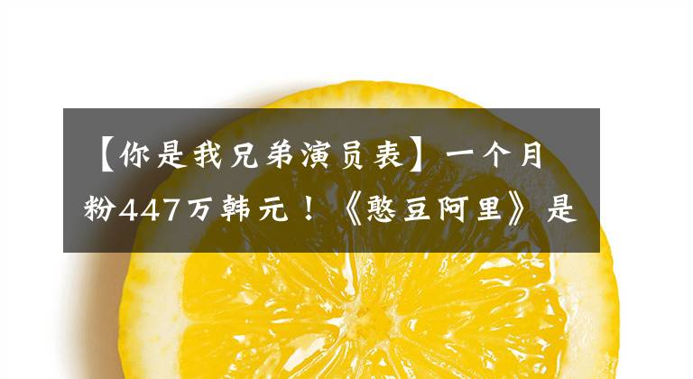 【你是我兄弟演员表】一个月粉447万韩元！《憨豆阿里》是如何凭借演技赢得千万粉丝的？