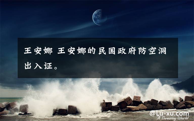 王安娜 王安娜的民国政府防空洞出入证。